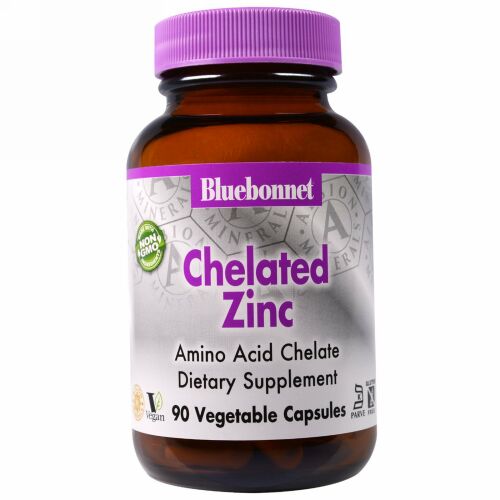 Bluebonnet Nutrition, キレート亜鉛、ベジカプセル90粒