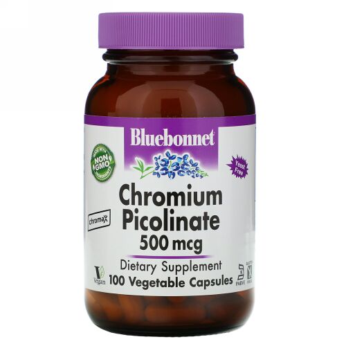 Bluebonnet Nutrition, Chromium Picolinate, 500 mcg, 100 Vegetable Capsules (Discontinued Item)