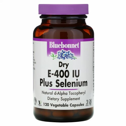 Bluebonnet Nutrition, ドライ E-400 IU、プラス・セレン、Vキャップ120錠