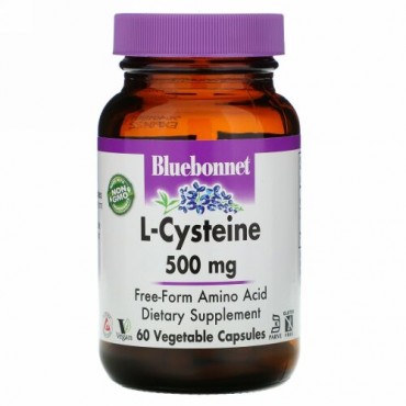 Bluebonnet Nutrition, L-Cysteine, 500 mg, 60 Veggie Capsules