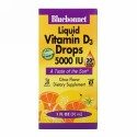 Bluebonnet Nutrition, 液体 ビタミンD3ドロップス、 シトラス、 5000 IU、 1液量オンス (30 ml)