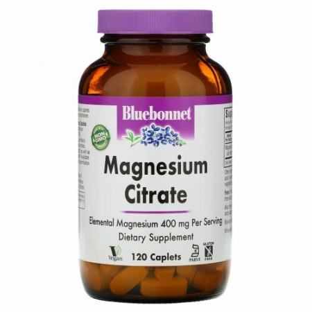 Bluebonnet Nutrition, クエン酸マグネシウム、120カプレット
