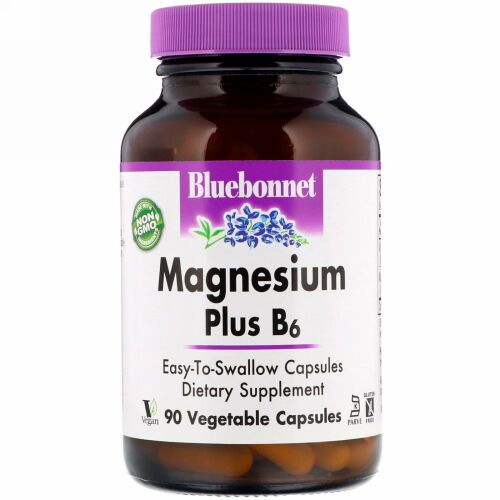 Bluebonnet Nutrition, マグネシウムプラス B6, ベジタリアンカプセル90粒