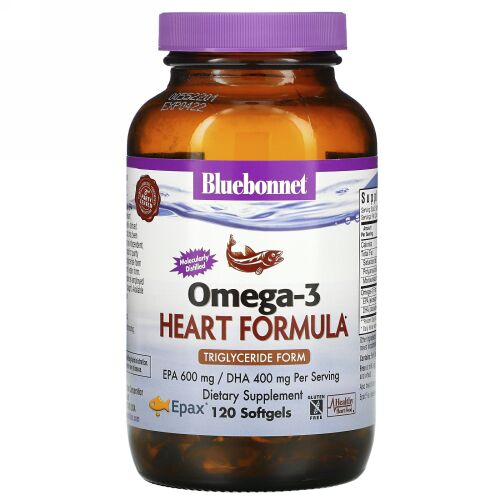 Bluebonnet Nutrition, 天然オメガ-3、心臓のためのフォーミュラ、120 ソフトジェル