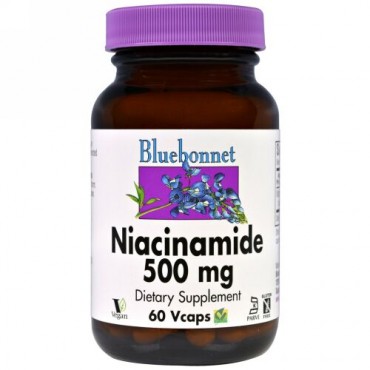 Bluebonnet Nutrition, ナイアシンアミド、500 mg、60ベジキャップ (Discontinued Item)