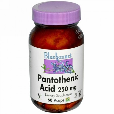 Bluebonnet Nutrition, パントテン酸、250 mg、60ベジカプセル (Discontinued Item)