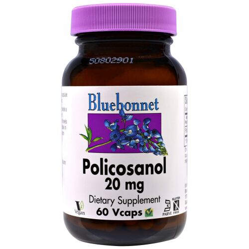 Bluebonnet Nutrition, ポリコサノール, 20 mg, 60 Vcaps® (Discontinued Item)