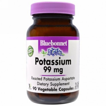 Bluebonnet Nutrition, Potassium, 99 mg, 90 Vegetable Capsules (Discontinued Item)