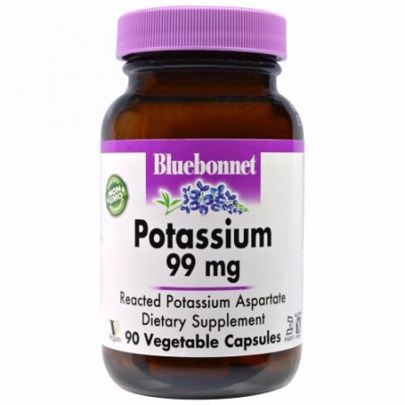 Bluebonnet Nutrition, Potassium, 99 mg, 90 Vegetable Capsules (Discontinued Item)