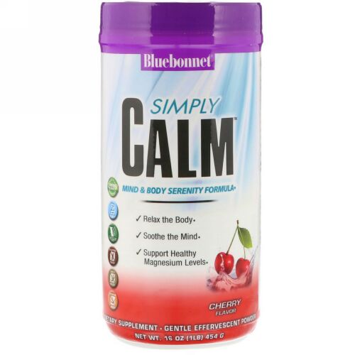 Bluebonnet Nutrition, シンプリーカーム、チェリーフレーバー、16オンス (454 g) (Discontinued Item)