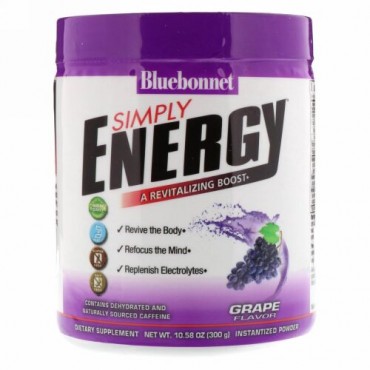 Bluebonnet Nutrition, シンプリーエネルギー、グレープフレーバー、10.58オンス (300 g) (Discontinued Item)