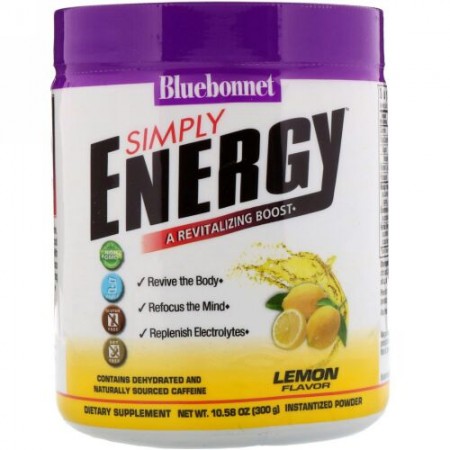 Bluebonnet Nutrition, シンプリーエネルギー、レモンフレーバー、10.58オンス (300 g) (Discontinued Item)