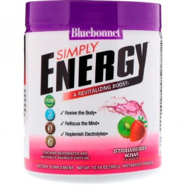 Bluebonnet Nutrition, シンプリーエネルギー、ストロベリーキウイ、10.58オンス (300 g) (Discontinued Item)