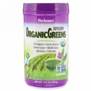 Bluebonnet Nutrition, スーパーアース、 オーガニックグリーンズパウダー、 14.8オンス (420 g) (Discontinued Item)