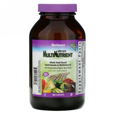 Bluebonnet Nutrition, スーパーアースマルチ栄養素、鉄分なし、 180カプレット