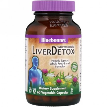 Bluebonnet Nutrition, ターゲット、肝臓デトックス、植物性カプセル60錠