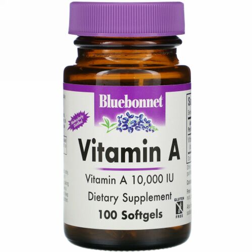Bluebonnet Nutrition, ビタミンA、10,000IU、ソフトジェル100粒