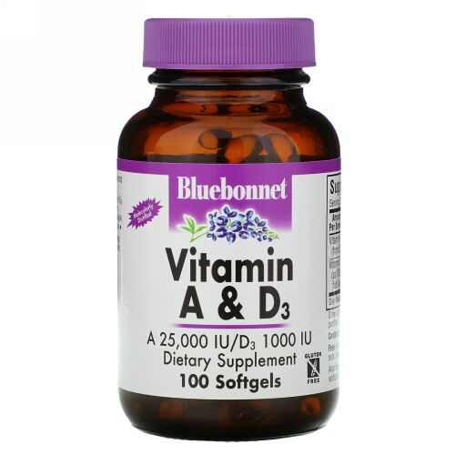 Bluebonnet Nutrition, ビタミン A & D3、100ソフトジェル