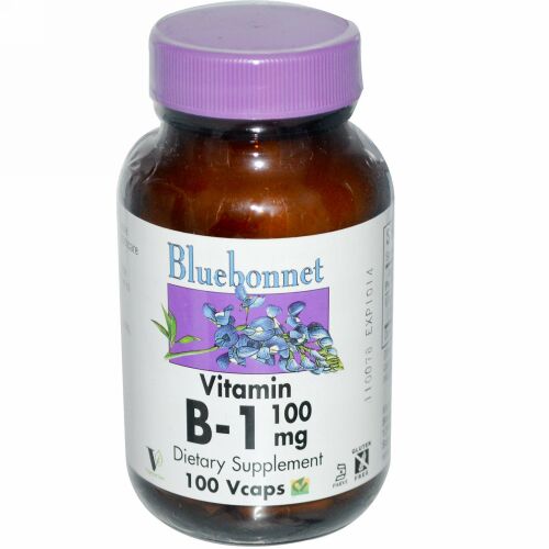 Bluebonnet Nutrition, ビタミンB-1、100 mg、100ベジカプセル (Discontinued Item)