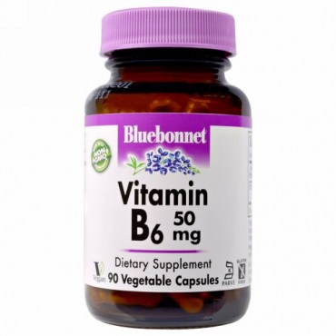 Bluebonnet Nutrition, ビタミンB-6、50 mg、90ベジカプセル (Discontinued Item)