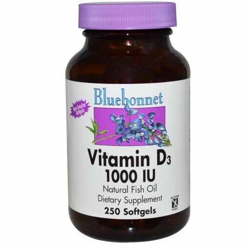 Bluebonnet Nutrition, ビタミンD3、1000 IU、250ソフトジェル (Discontinued Item)