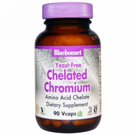 Bluebonnet Nutrition, イーストなしキレートクロミウム、90ベジカプセル (Discontinued Item)