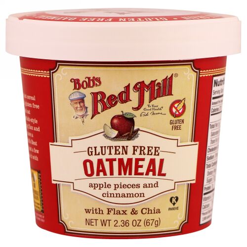 Bob's Red Mill, オートミール、リンゴのかけらとシナモン、2.36 oz (67 g)