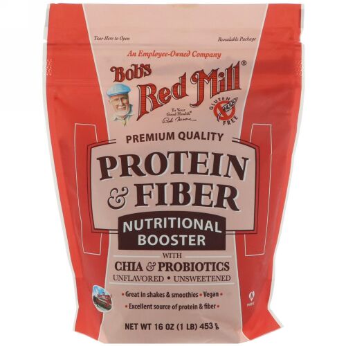 Bob's Red Mill, タンパク質 & 繊維、栄養促進剤（チア & プロバイオティクス配合）、無香料、16 oz (453 g) (Discontinued Item)