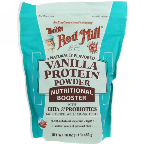 Bob's Red Mill, バニラプロテインパウダー、栄養促進剤（チア & プロバイオティクス配合）、16 oz (453 g)