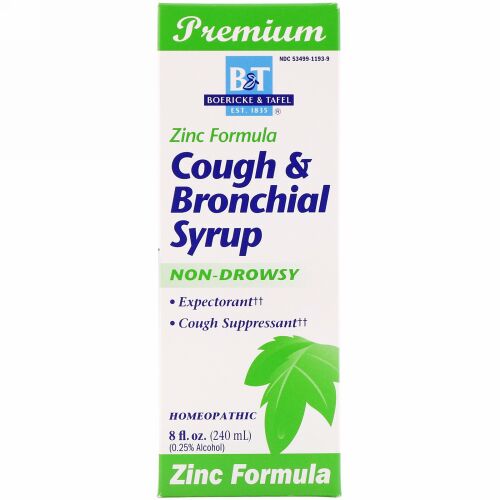 Boericke & Tafel, Cough & Bronchial Syrup, Zinc Formula, 8 fl oz
