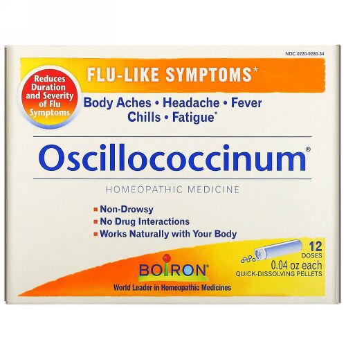 Boiron, オシロコシナム（Oscillococcinum）, 12回分, 各0.04オンス