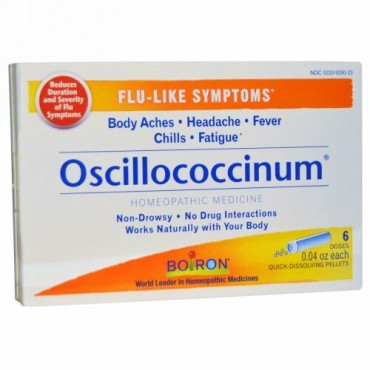 Boiron, オシロコシナム（Oscillococcinum）, 6回分, 各0.04オンス