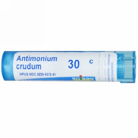 Boiron, Single Remedies, アンチモニウム Crudum, 30C, 約 80粒 (Discontinued Item)