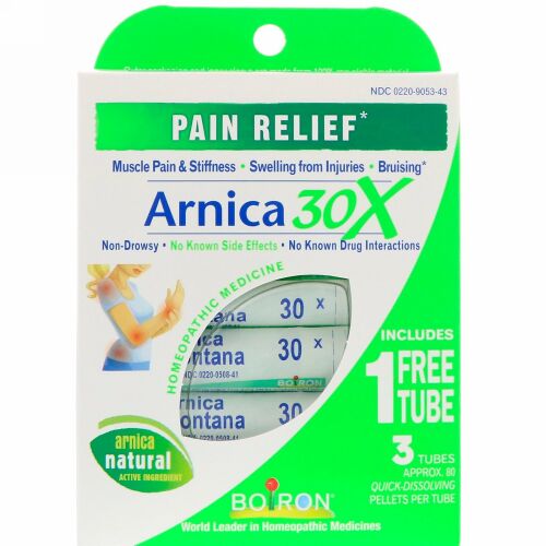 Boiron, Single Remedies, アルニカ30X、3本、 急速に溶解するペレット約80個