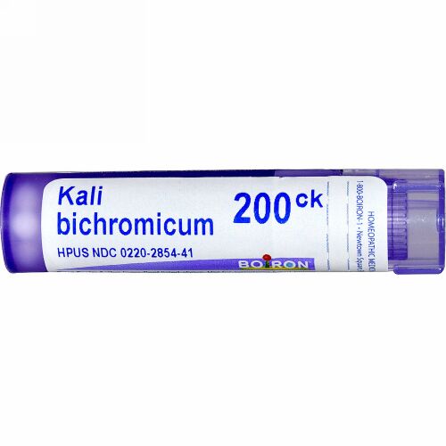 Boiron, Single Remedies, Kali Bichromicum（カーリー バイクロミカム）、200CK、約80ペレット (Discontinued Item)