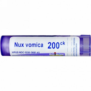 Boiron, Single Remedies, Nux Vomica（ナックス ボミカ）、200CK、約80ペレット