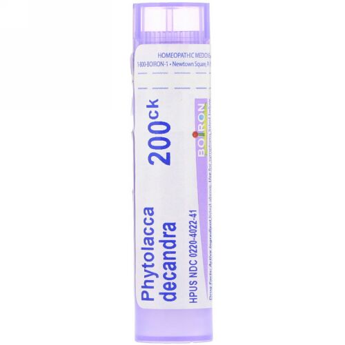 Boiron, Single Remedies, Phytolacca Decandra（ファイトラカ デキャンドラ）、200CK、約80ペレット (Discontinued Item)
