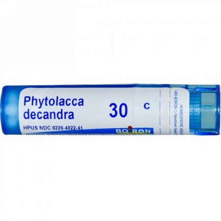 Boiron, Single Remedies, Phytolacca Decandra（ファイトラカ デキャンドラ）、30C、約80ペレット (Discontinued Item)
