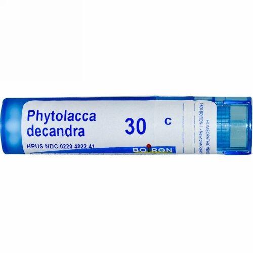 Boiron, Single Remedies, Phytolacca Decandra（ファイトラカ デキャンドラ）、30C、約80ペレット (Discontinued Item)