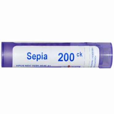 Boiron, Single Remedies, Sepia（セピア）、200CK、約80ペレット