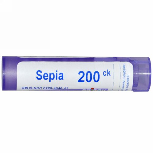 Boiron, Single Remedies, Sepia（セピア）、200CK、約80ペレット