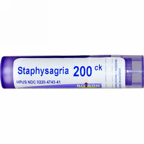 Boiron, Single Remedies, Staphysagria（スタフィサグリア）、200CK、約80ペレット