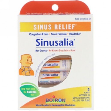Boiron, サイヌサリア（Sinusalia）, 副鼻腔の救済, 2チューブ, 各約80速溶性ペレット