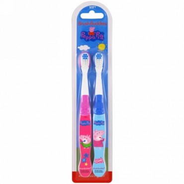 Brush Buddies, ペッパピッグ歯ブラシ、ソフト、2パック (Discontinued Item)