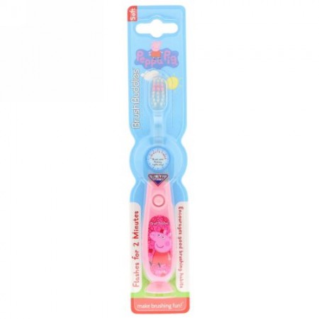 Brush Buddies, ペッパピッグ歯ブラシ、タイマー付、ソフト、歯ブラシ1本 (Discontinued Item)