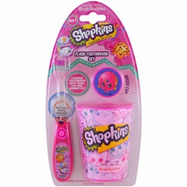 Brush Buddies, ショプキンズ、フラッシュ歯ブラシセット、ソフト、3ピースキット (Discontinued Item)