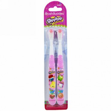 Brush Buddies, Shopkins 歯ブラシ、ソフト、歯ブラシ2本入り (Discontinued Item)