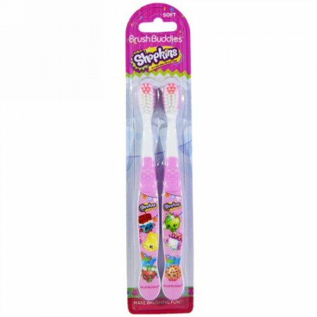 Brush Buddies, Shopkins 歯ブラシ、ソフト、歯ブラシ2本入り (Discontinued Item)