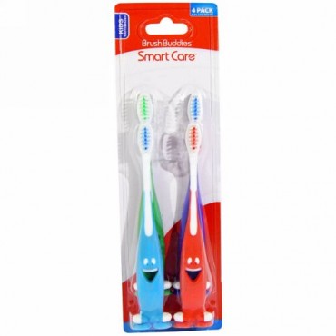 Brush Buddies, スマートケア、子供用歯ブラシ、4パック