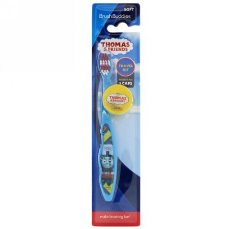 Brush Buddies, トーマス&フレンズ、トラベルキット、ソフト、キャップ付ハブラシ1本 (Discontinued Item)